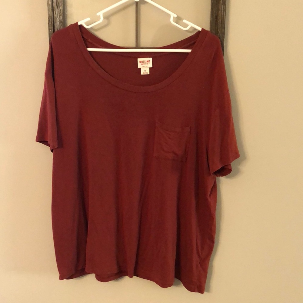 Burnt orange oversized pocket tee